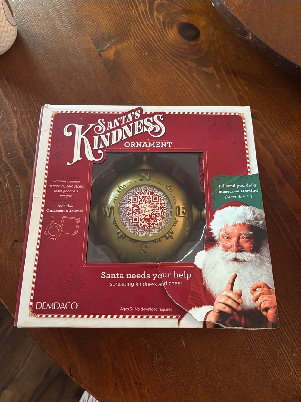 Santa's Kindness Ornament by DEMDACO - Red & Gold Holiday Ornament